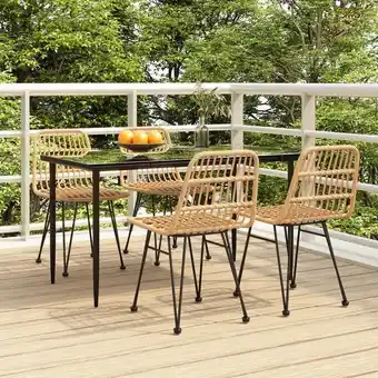 ManoMano 5-tlg. Garten-Essgruppe Gartenmöbel Set Terrassen/Balkon/Outdoor-Essgruppe Poly Rattan ETHJ263198 Maisonchic Angebot