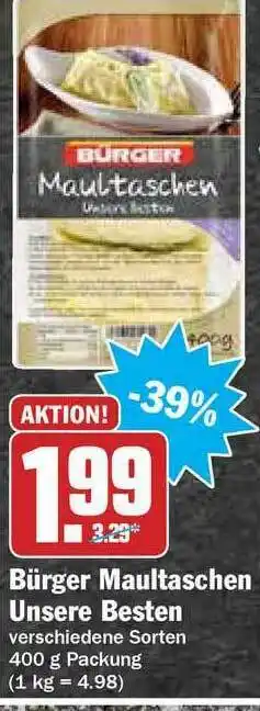 Hit Bürger Maultaschen Unsere Besten Angebot