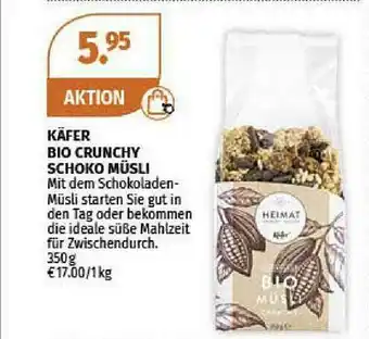 Müller Käfer Bio Crunchy Schoko Müsli Angebot