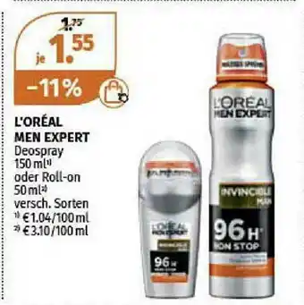 Müller L'oréal Men Expert Deospray Angebot