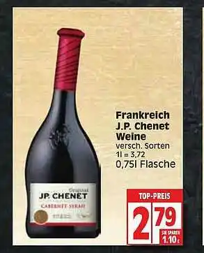 Edeka Frankreich J.p Chenet Weine Angebot