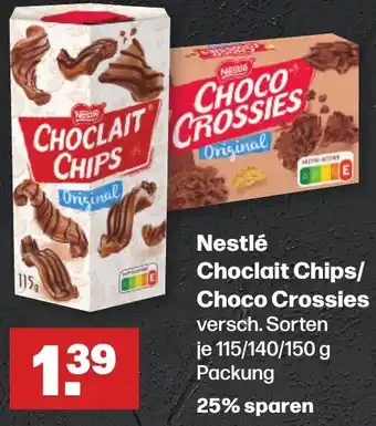 Handelshof Nestlé Choclait Chips/ Choco Crossies 115/140/150 g Packung Angebot