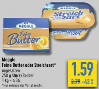 diska Meggle Feine Butter oder Streichzart 250 g Stück/Becher Angebot