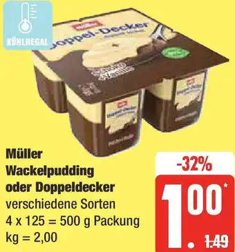 Edeka Müller Wackelpudding oder Doppeldecker 500 g Packung Angebot