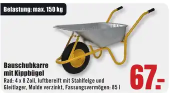 B1 Discount Baumarkt Bauschubkarre mit Kippbügel Angebot