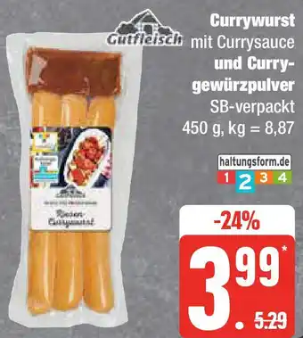 Edeka Gutfleisch Currywurst und Currygewürzpulver 450 g Angebot