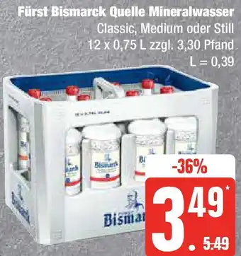 Edeka Fürst Bismarck Quelle Mineralwasser 12x0,75 L Angebot