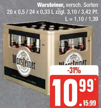 Edeka Warsteiner 20x0,5/24x0,33 L Angebot