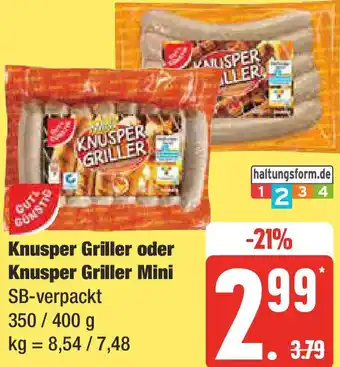 Edeka Gut & Günstig Knusper Griller oder Knusper Griller Mini 350/400 g Angebot