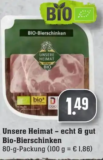 SBK Unsere Heimat echt & gut Bio Bierschinken 80g Angebot