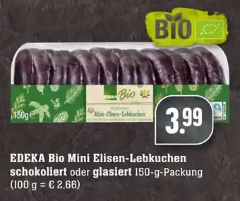 SBK Edeka Bio Mini Elisen Lebkuchen schokoliert oder glasiert 150g Angebot