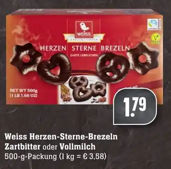 SBK Weiss Herzen Sterne Brezeln Zartbitter oder Vollmilch 500g Angebot