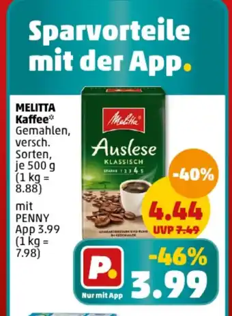 PENNY Melitta Auslese je 500 g Angebot