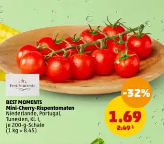 PENNY BEST MOMENTS Mini-Cherry-Rispentomaten Niederlande, Portugal, Tunesien, Kl. I, je 200-g-Schale Angebot