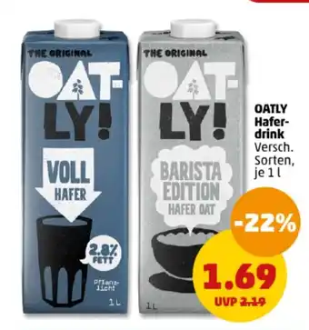 PENNY OATLY Haferdrink Versch. Sorten, je 1L Angebot