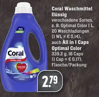 SBK Coral Waschmittel Flüssig, auch All in 1 Caps Optimal Color Angebot