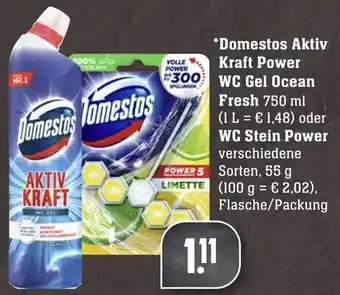 SBK Domestos Aktiv Kraft Power WC Gel Ocean Fresh 750ml oder WC Stein Power 55g Angebot