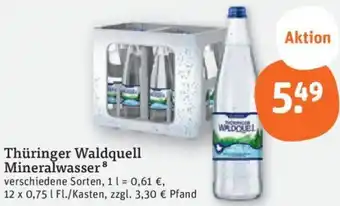 tegut Thüringer Waldquell Mineralwasser 12x0,75 L Angebot