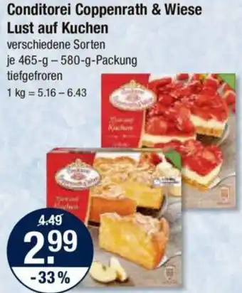 V Markt Conditorei Coppenrath & Wiese Lust auf Kuchen 465-580 g Packung Angebot