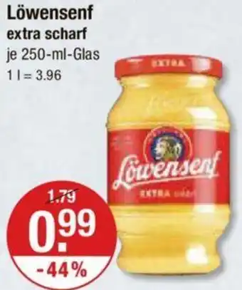 V Markt Löwensenf extra scharf 250 ml Glas Angebot