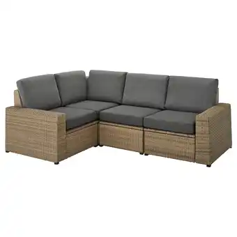 IKEA SollerÖn Modulecksofa 3-sitzig/außen, braun/frösön/duvholmen dunkelgrau Angebot