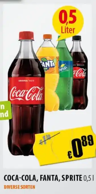 FreeOneShop COCA-COLA, FANTA, SPRITE 0,5L Angebot