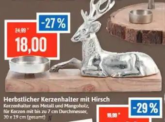 Stolz Herbstlicher Kerzenhalter mit Hirsch Angebot