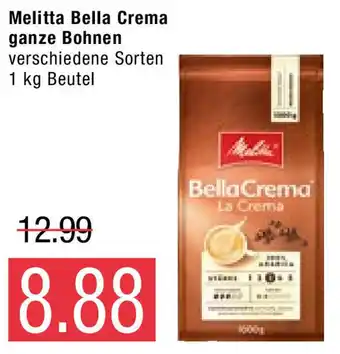 Marktkauf Melitta Bella Crema ganze Bohnen 1kg beutel Angebot