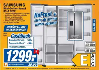 expert Techno Land Samsung Kühl Gefrier Kombi RS 8 GFEX Angebot