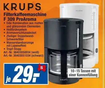 expert Techno Land Krups Filterkaffeemaschine F 309 ProAroma Angebot