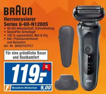 expert Techno Land Braun Herrenrasierer Series 6 60-N1200S Angebot