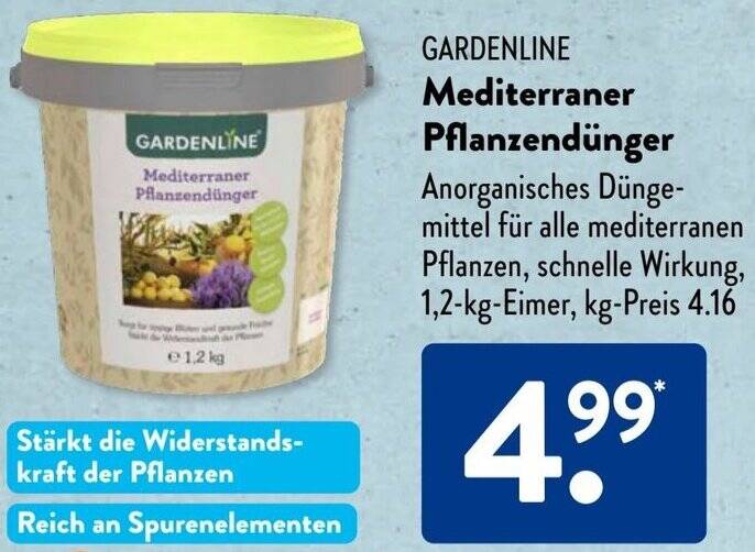 GARDENLINE Mediterraner Pflanzendnger 1,2 kg Eimer Angebot bei Aldi Sd