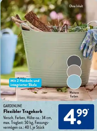 Aldi Süd GARDENLINE Flexibler Tragekorb Angebot