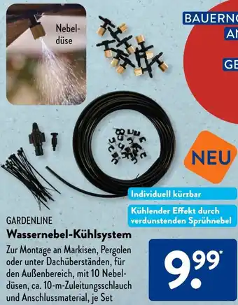 Aldi Süd GARDENLINE Wassernebel-Kühlsystem Angebot