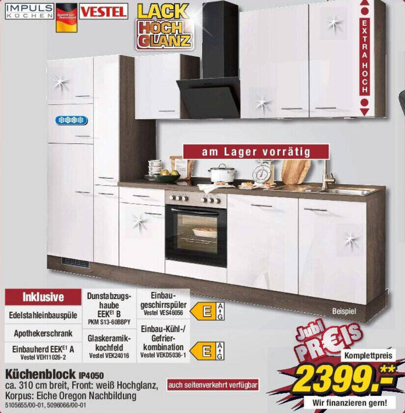 IMPULS Küchenblock IP4050 Angebot bei Poco