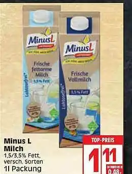 Edeka Minus L Milch Angebot