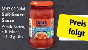 Aldi Süd BEN'S ORIGINAL Süß-Sauer Sauce 400 g Glas Angebot