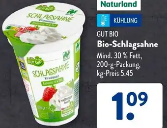 Aldi Süd GUT BIO Bio-Schlagsahne 200 g Packung Angebot