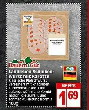 Elli Markt Bauern Gut Landleben Schinkenwurst Karotte Angebot