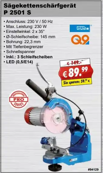 Stabilo Fachmarkt Güde Sägekettenschärfgerät P 2501 S Angebot