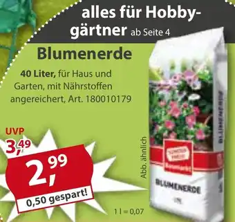 Sonderpreis Baumarkt Blumenerde 40 Liter Angebot