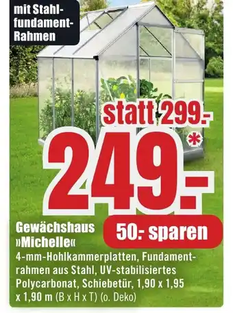 B1 Discount Baumarkt Gewächshaus >>Michelle<< Angebot