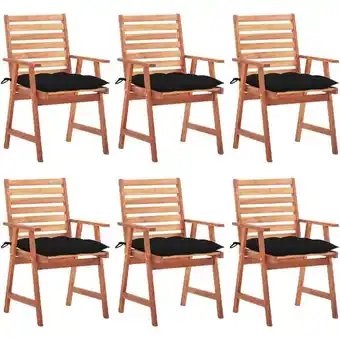 ManoMano Maisonchic - 6 Stk.Garten-Essstühle,Küchenstühle,Essstühle moderne mit Kissen Massivholz Akazie -98027 Angebot