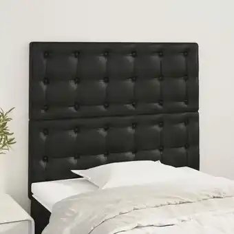 ManoMano 2er Set Kopfteil für Bett - Bett-Kopfteil Schwarz 90x5x78/88 cm Kunstleder BV814727 Bonnevie Angebot