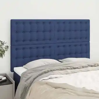 ManoMano 4er Set Kopfteil für Bett - Bett-Kopfteil Blau 72x5x78/88 cm Stoff BV635763 Bonnevie Angebot