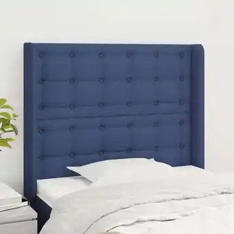 ManoMano Kopfteil Déco Kopfteil für Betten Heimdekoration mit Ohren Blau 103x16x118/128 cm Stoff DE61761 Angebot