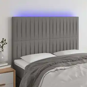 ManoMano Kopfteil led Déco Kopfteil für Betten Heimdekoration Dunkelgrau 144x5x118/128 cm Stoff DE93733 Angebot