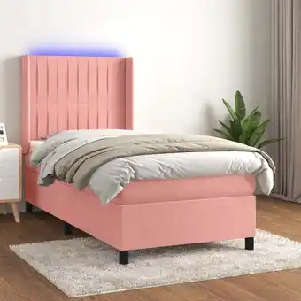 ManoMano Boxspringbett mit Matratze & LED,Schlafzimmerbett,Polsterbett,Hotellbett Rosa 90x200 cm Samt DXJT842908 Maisonchic Angebot