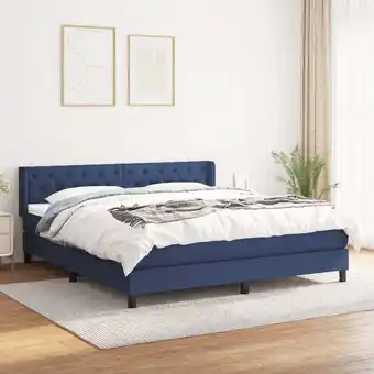 ManoMano Boxspringbett，Doppelbett mit Matratze Blau 160x200 cm Stoff vidaXL Angebot