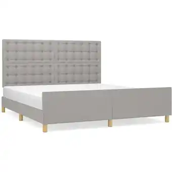 ManoMano Bettrahmen für Einzelbett,Metallbett, Bettgestell mit Kopfteil Hellgrau 180x200 cm Stoff Bonnevie 80819 - Grau Angebot